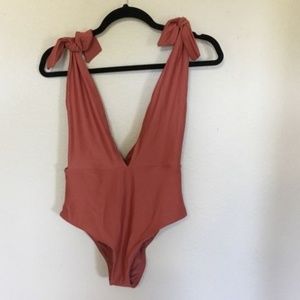 AERIE TIE STRAP ONE PIECE SWIMSUIT